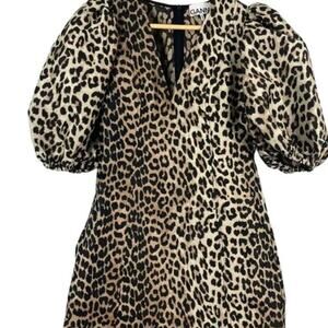 Ganni leopard print mini dress